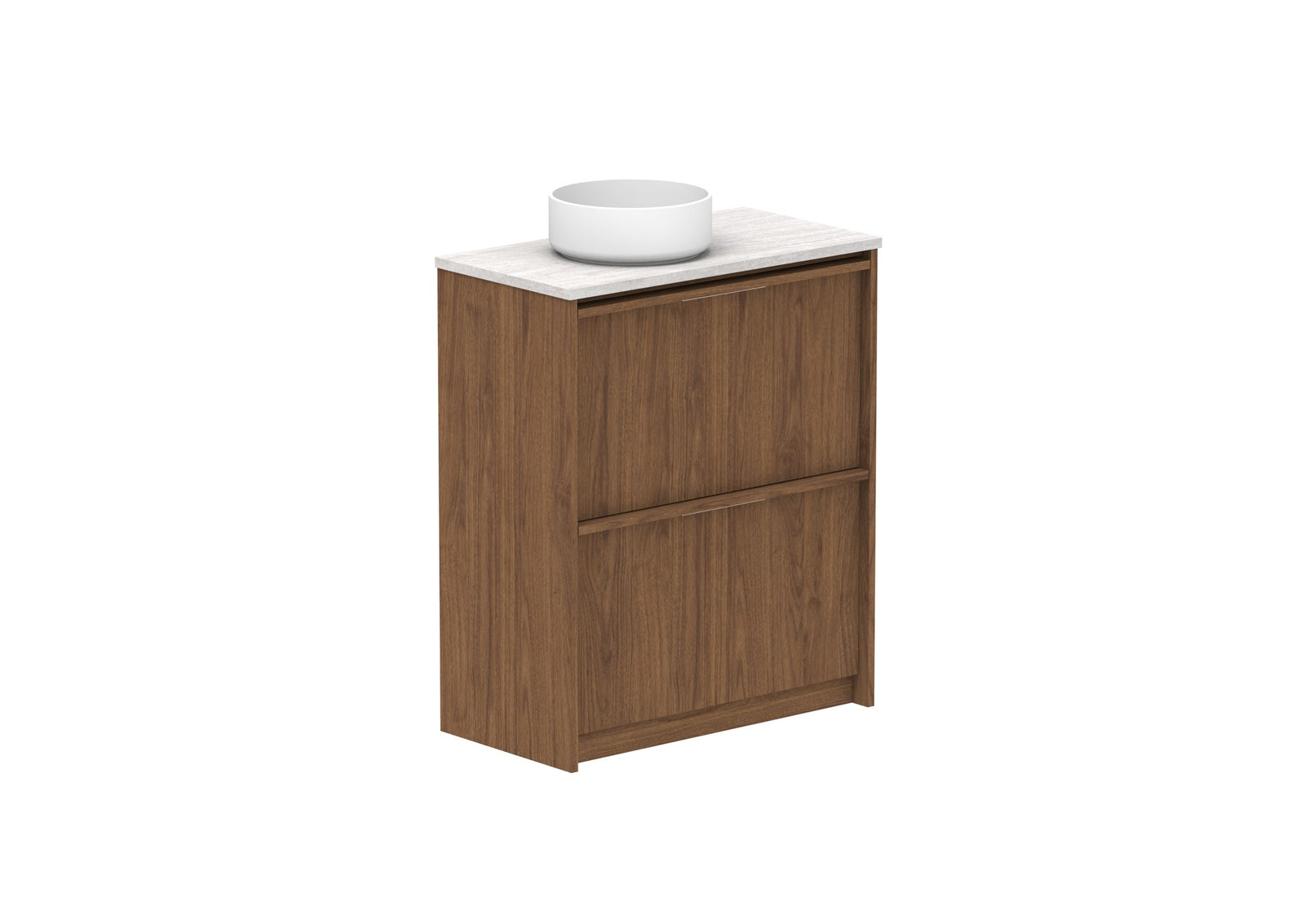 ADP Eli Ensuite Floor Mount Vanity 750mm left bowl in Florentine Walnut