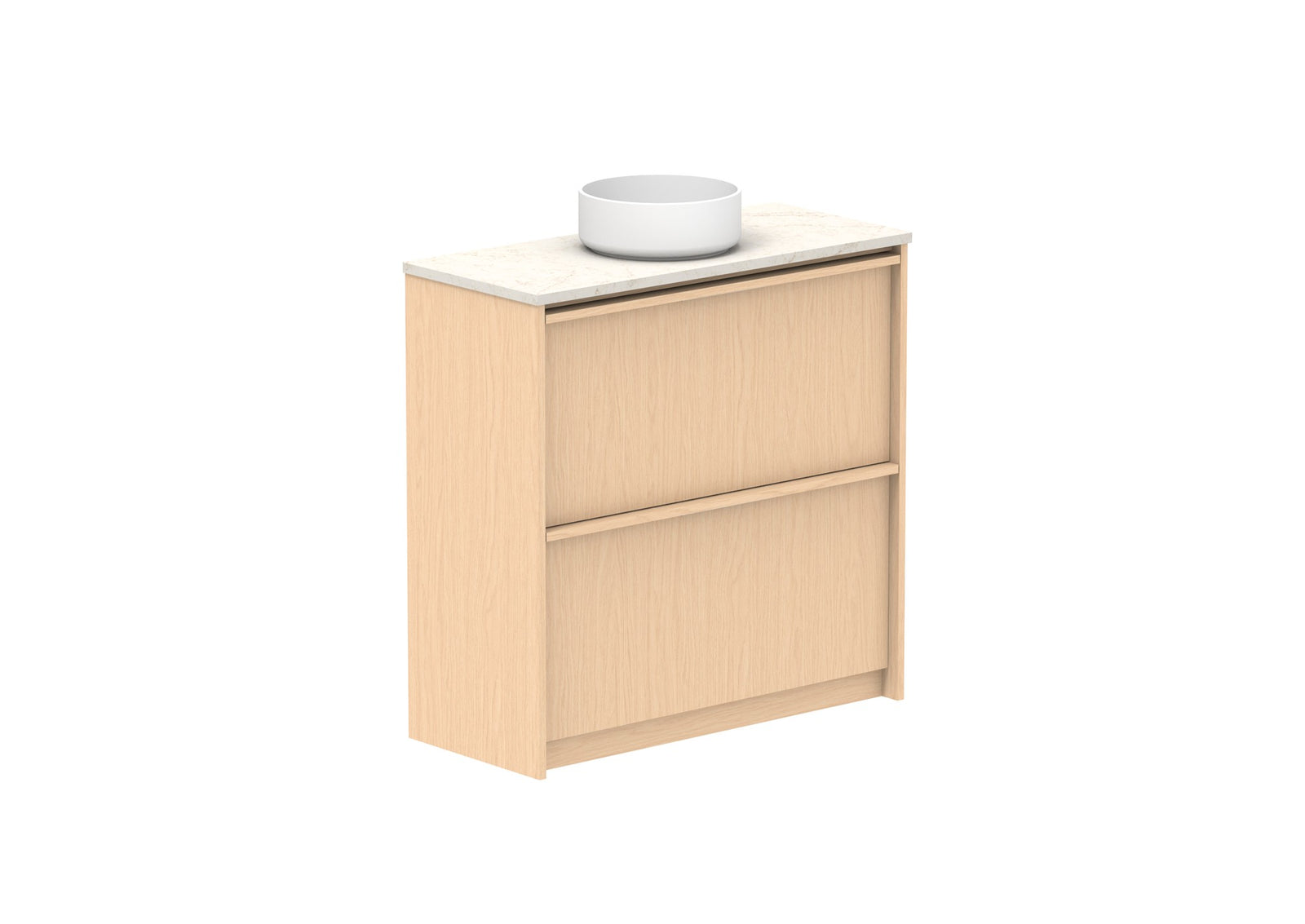 ADP Eli Ensuite Floor Mount Vanity 900mm centre bowl in Blonde Oak