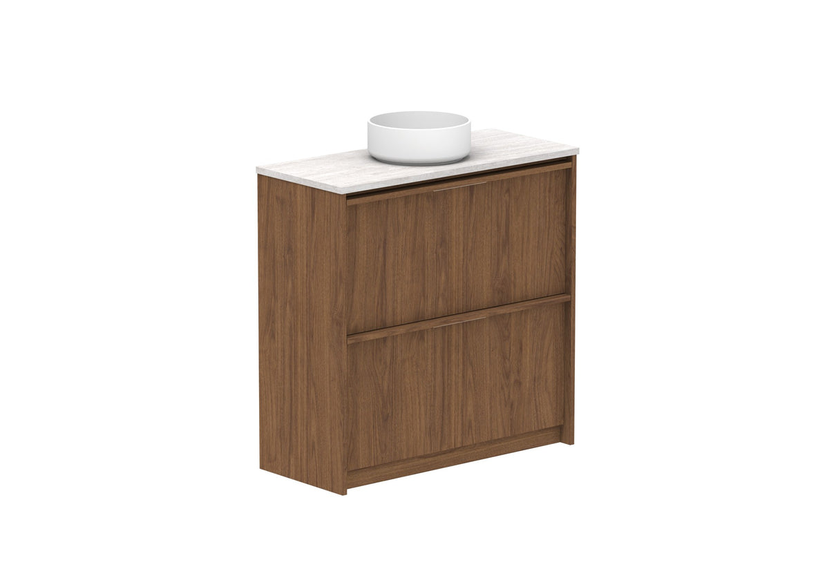 ADP Eli Ensuite Floor Mount Vanity 900mm centre bowl in Florentine Walnut