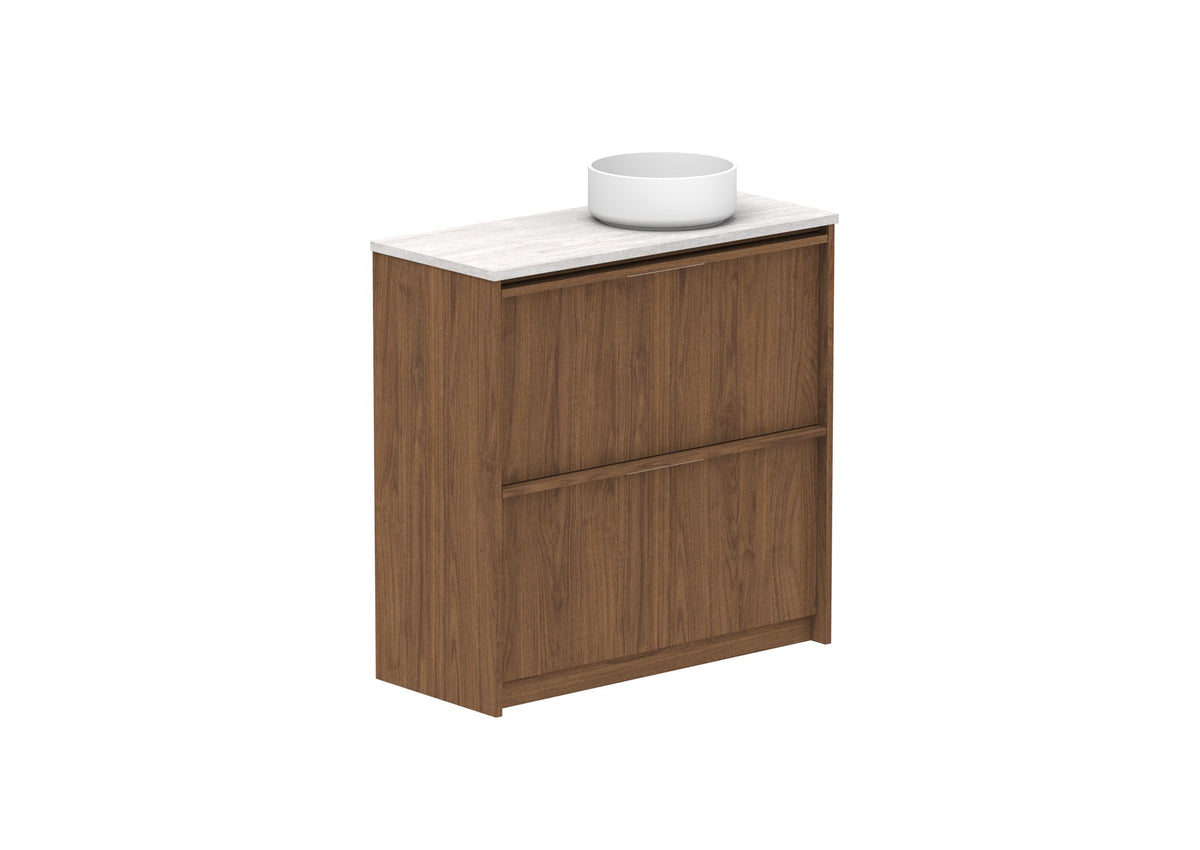 ADP Eli Ensuite Floor Mount Vanity 900mm right bowl in Florentine Walnut