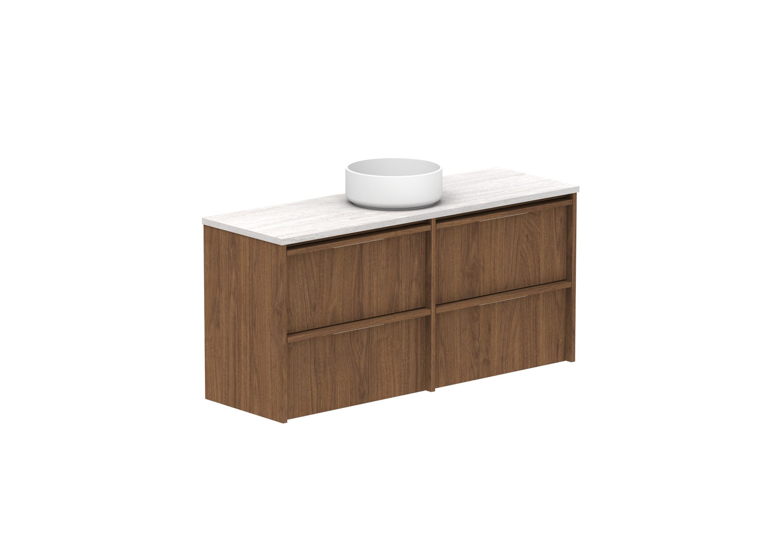 ADP Eli Ensuite Wall Hung Vanity 1200mm centre bowl in Florentine Walnut