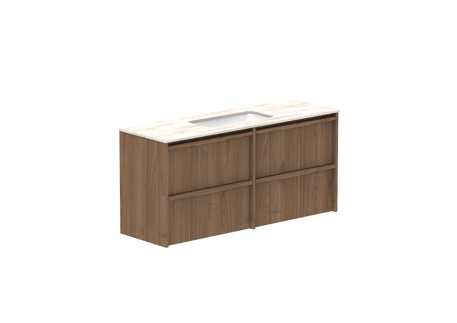 ADP Eli Ensuite Wall Hung Vanity 1200mm centre bowl in Notaio Walnut