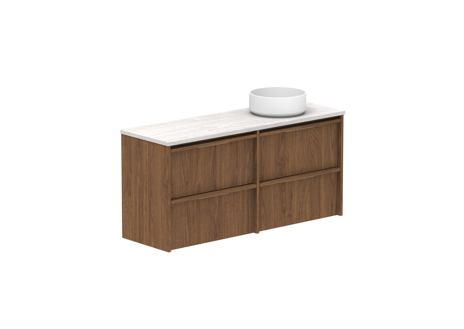 ADP Eli Ensuite Wall Hung Vanity 1200mm right bowl in Florentine Walnut