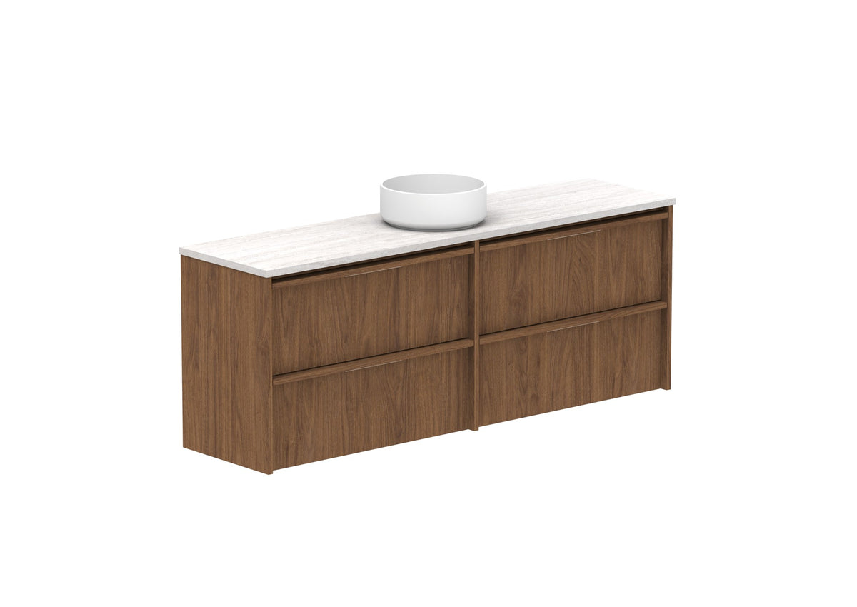 ADP Eli Ensuite Wall Hung Vanity 1500mm centre bowl in Florentine Walnut