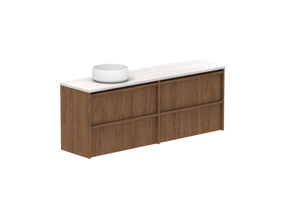 ADP Eli Ensuite Wall Hung Vanity 1500mm left bowl in Florentine Walnut