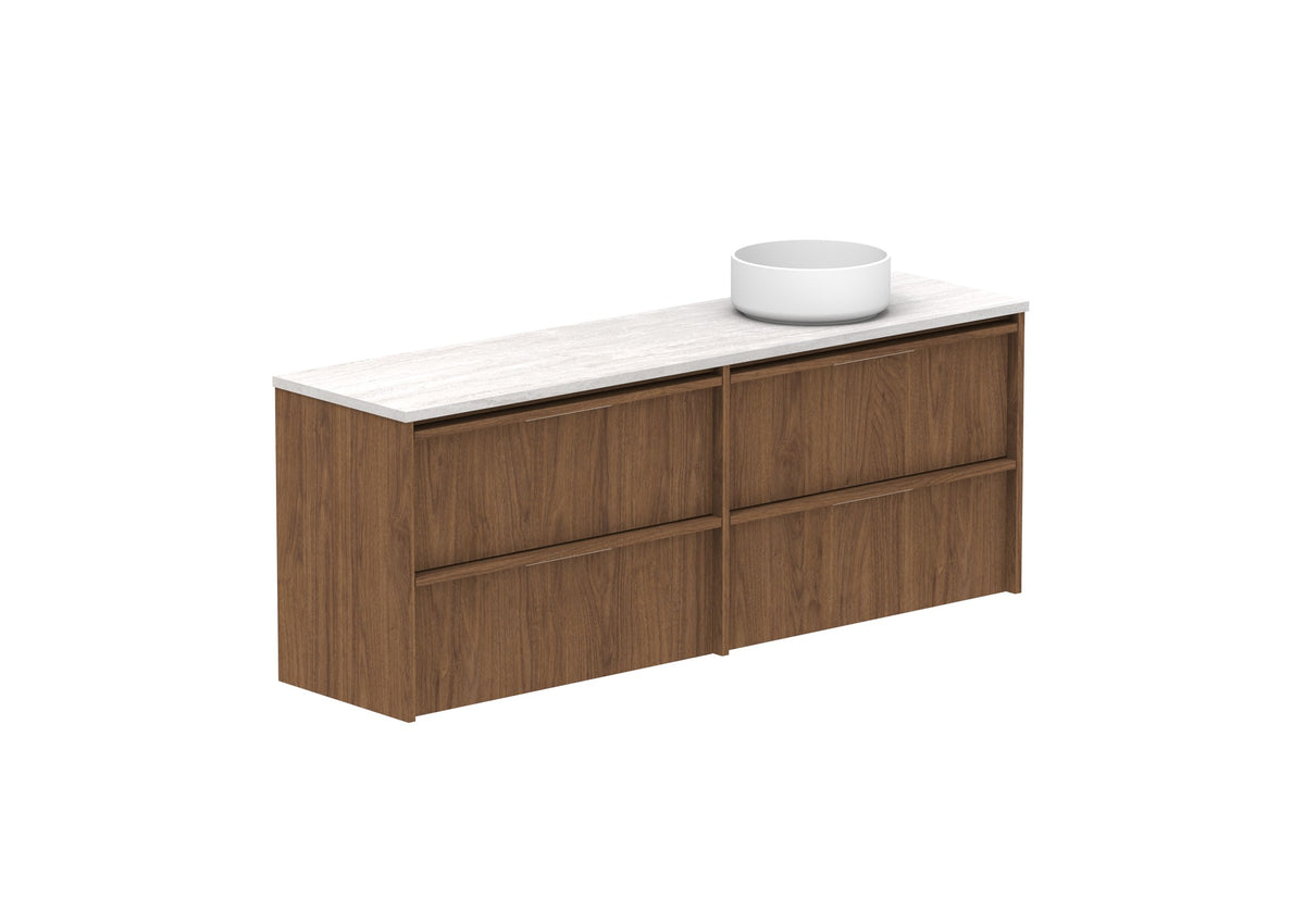 ADP Eli Ensuite Wall Hung Vanity 1500mm right bowl in Florentine Walnut