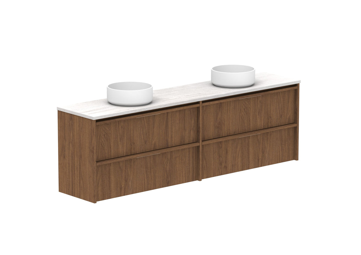 ADP Eli Ensuite Wall Hung Vanity 1800mm double bowl in Florentine Walnut