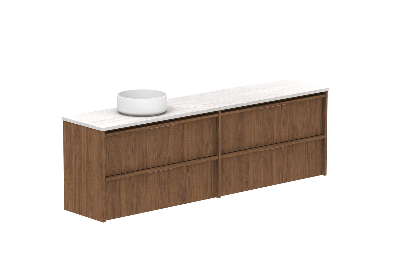 ADP Eli Ensuite Wall Hung Vanity 1800mm left bowl in Florentine Walnut