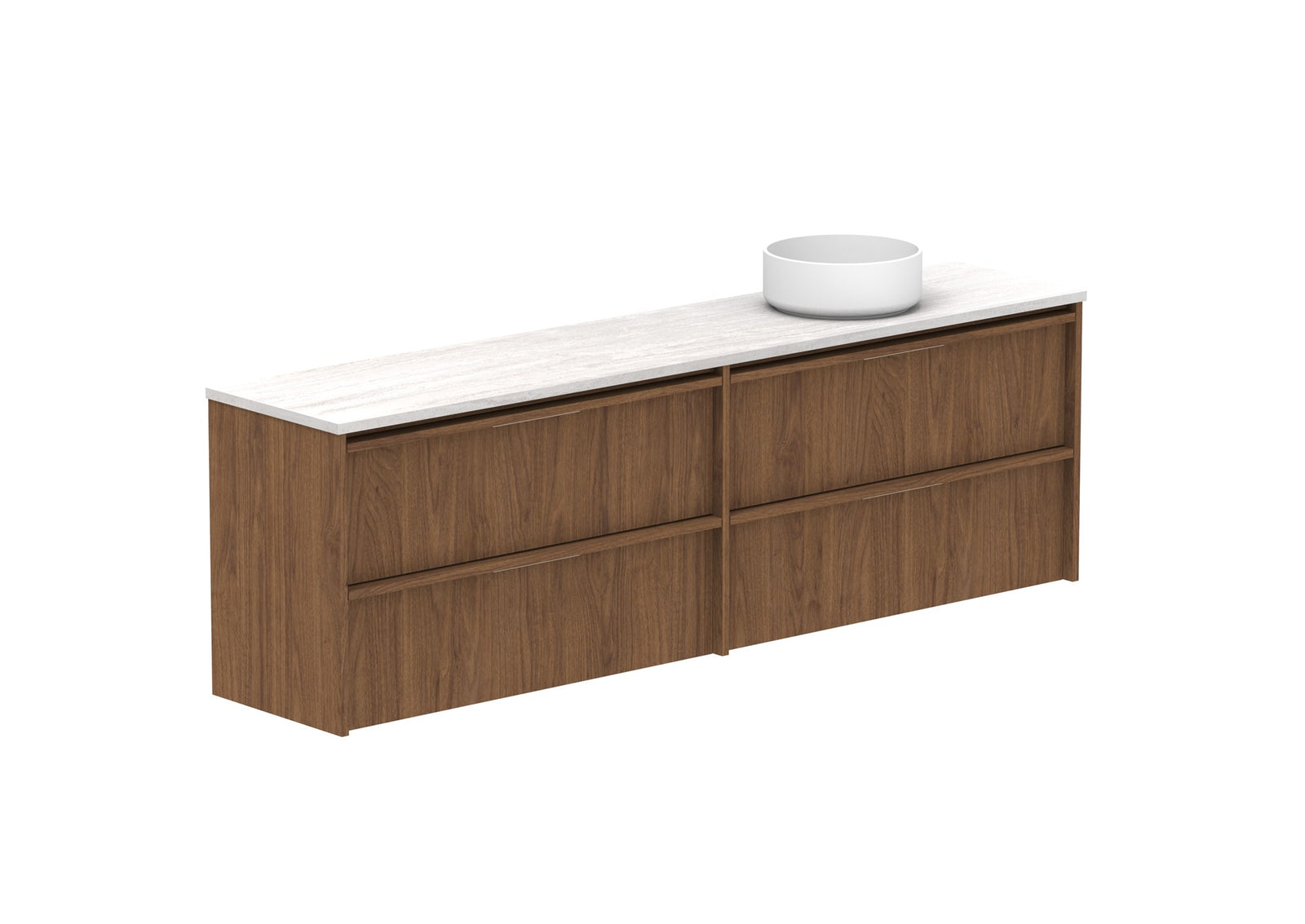 ADP Eli Ensuite Wall Hung Vanity 1800mm right bowl in Florentine Walnut