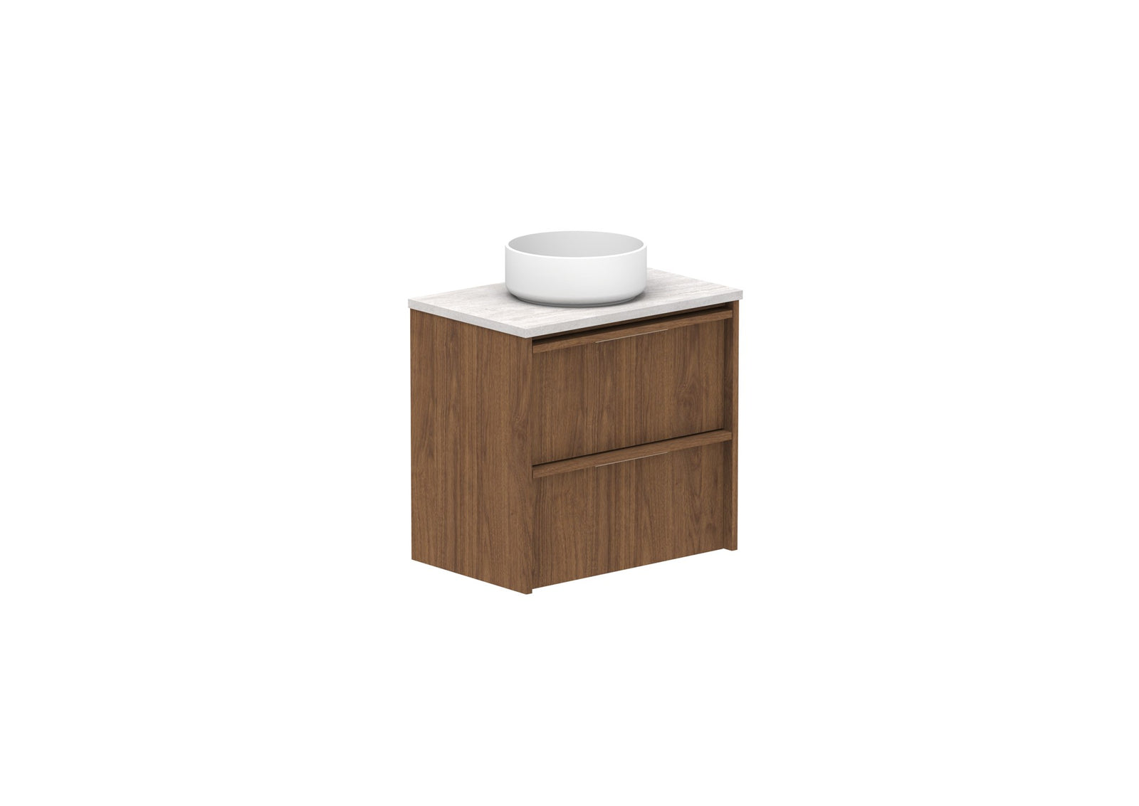 ADP Eli Ensuite Wall Hung Vanity 600mm centre bowl in Florentine Walnut
