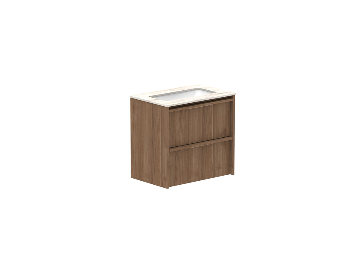 ADP Eli Ensuite Wall Hung Vanity 600mm centre bowl in Notaio Walnut