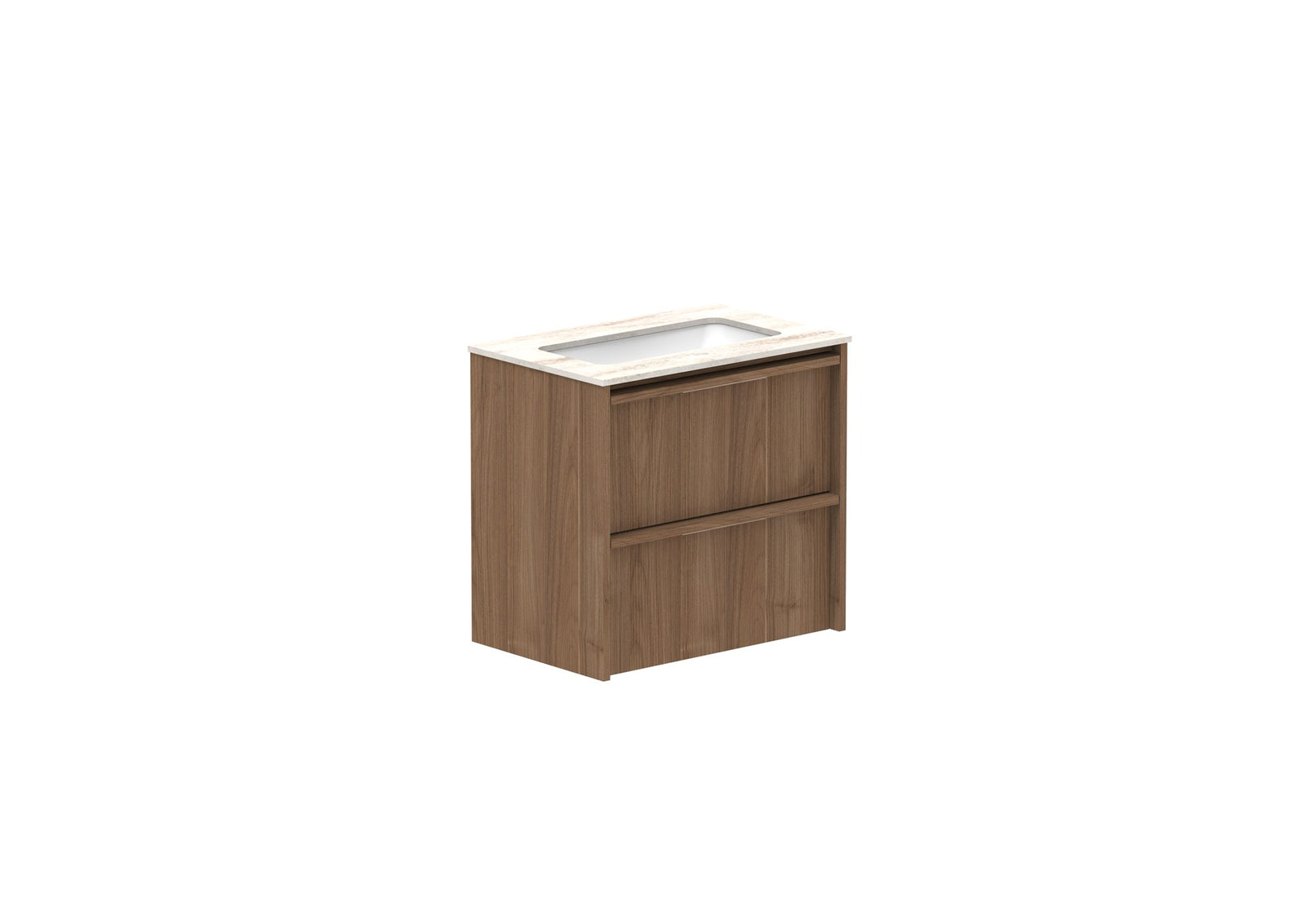 ADP Eli Ensuite Wall Hung Vanity 600mm centre bowl in Notaio Walnut