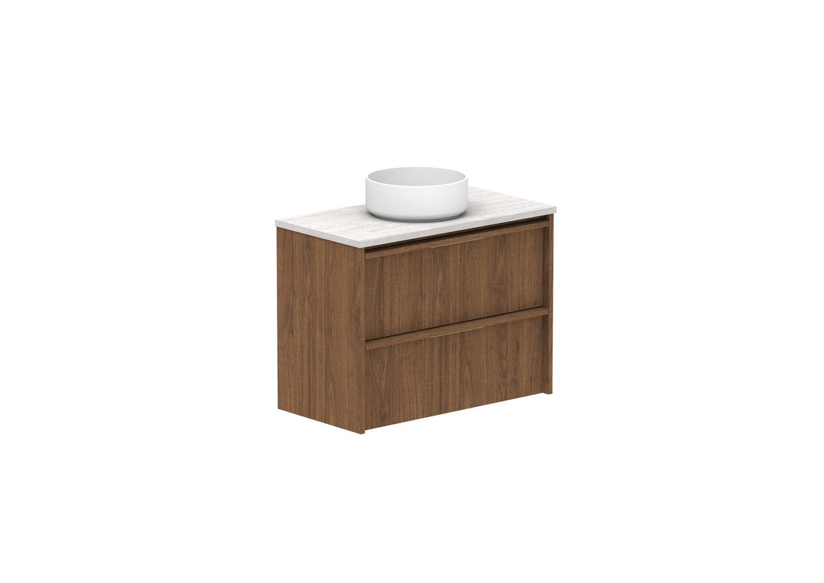 ADP Eli Ensuite Wall Hung Vanity 750mm centre bowl in Florentine Walnut