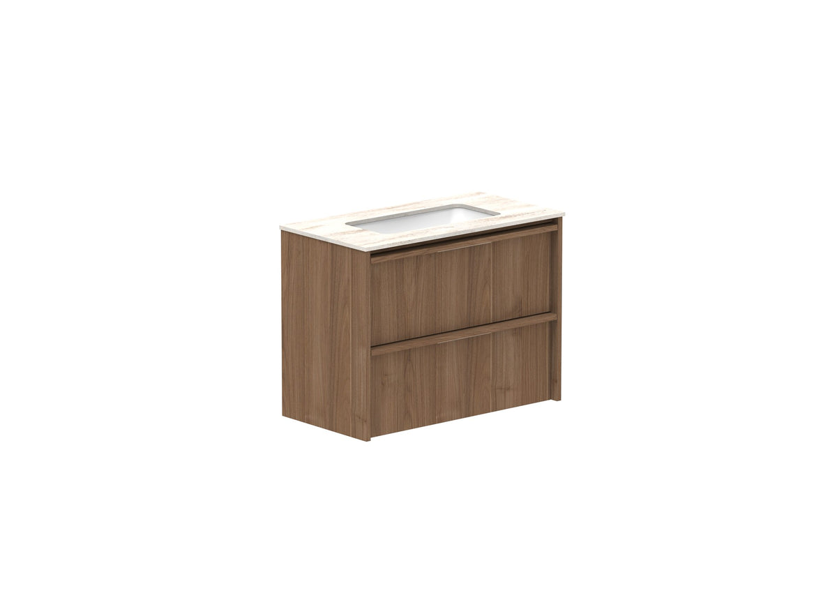 ADP Eli Ensuite Wall Hung Vanity 750mm centre bowl in Notaio Walnut