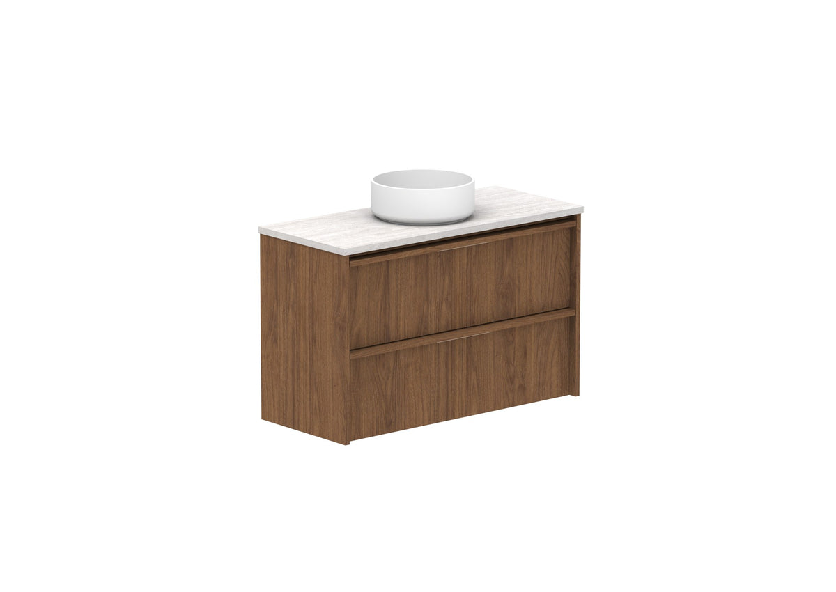 ADP Eli Ensuite Wall Hung Vanity 900mm centre bowl in Florentine Walnut