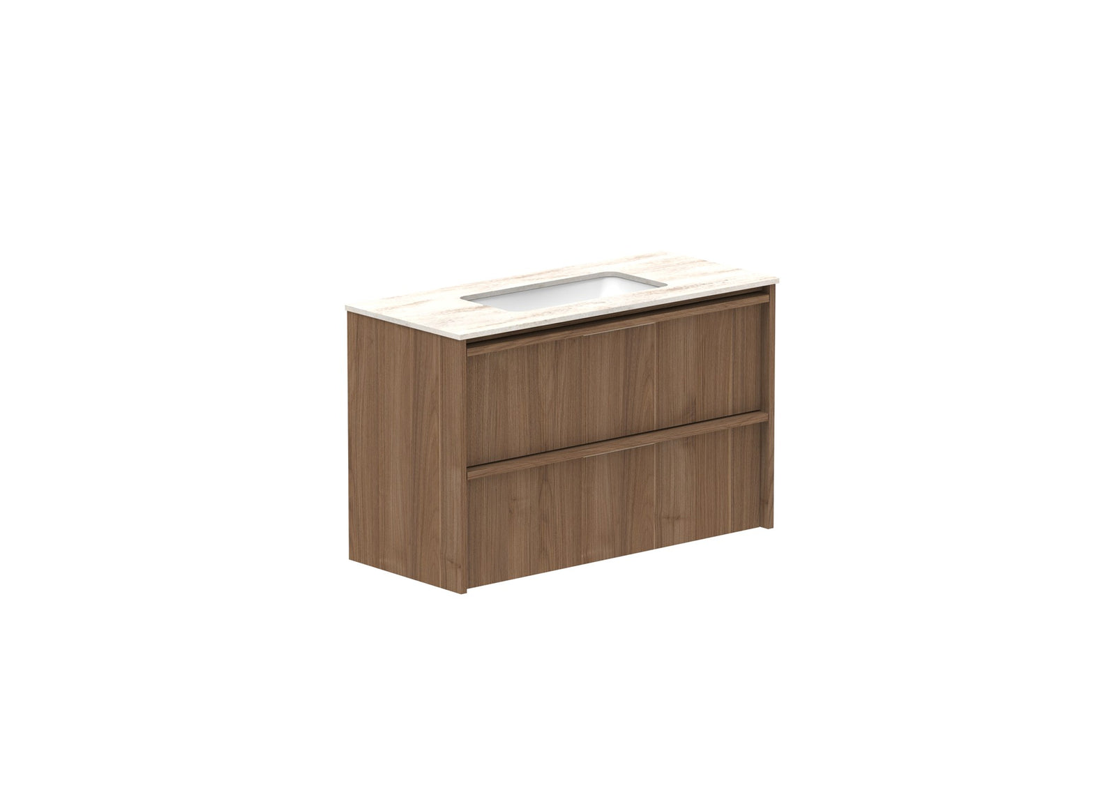 ADP Eli Ensuite Wall Hung Vanity 900mm centre bowl in Notaio Walnut
