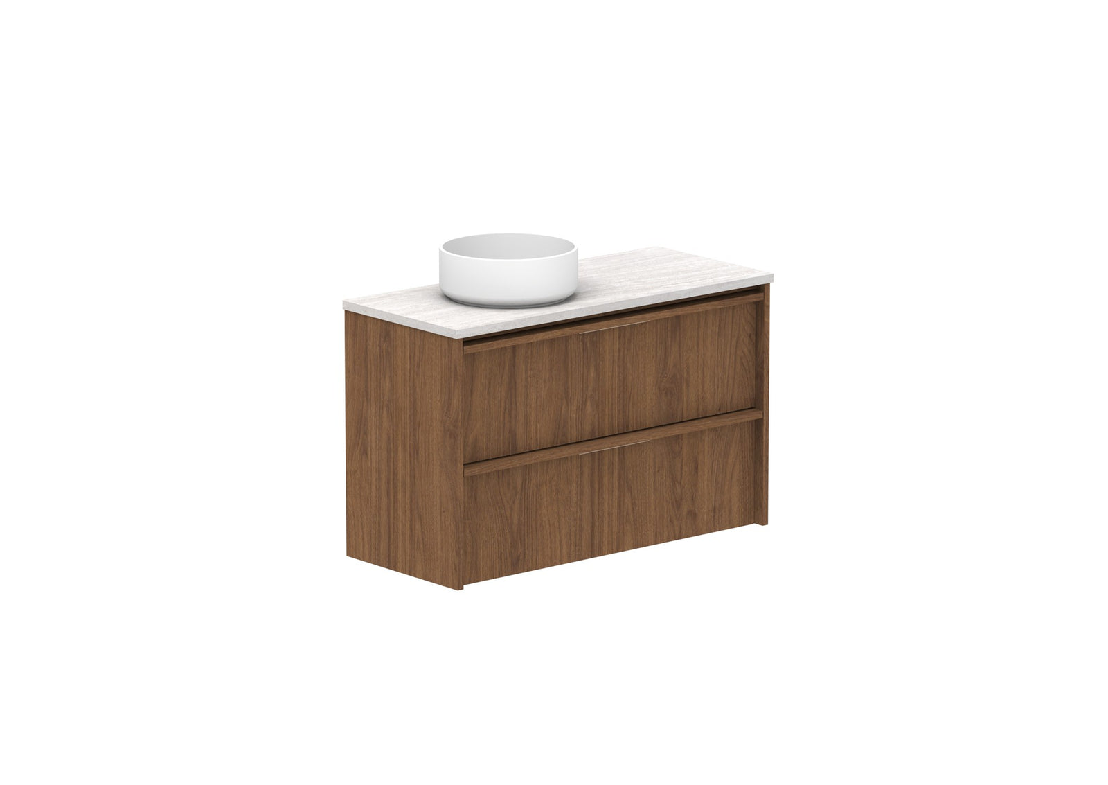 ADP Eli Ensuite Wall Hung Vanity 900mm left bowl in Florentine Walnut