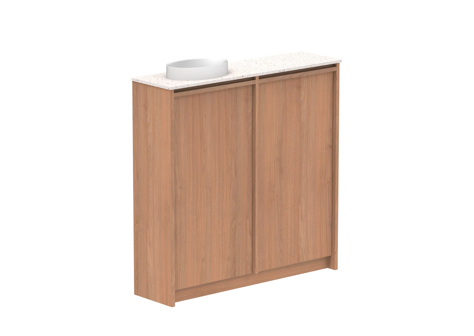 ADP Eli Mini Floor Mount Vanity 900mm left bowl in Tasmanian Oak