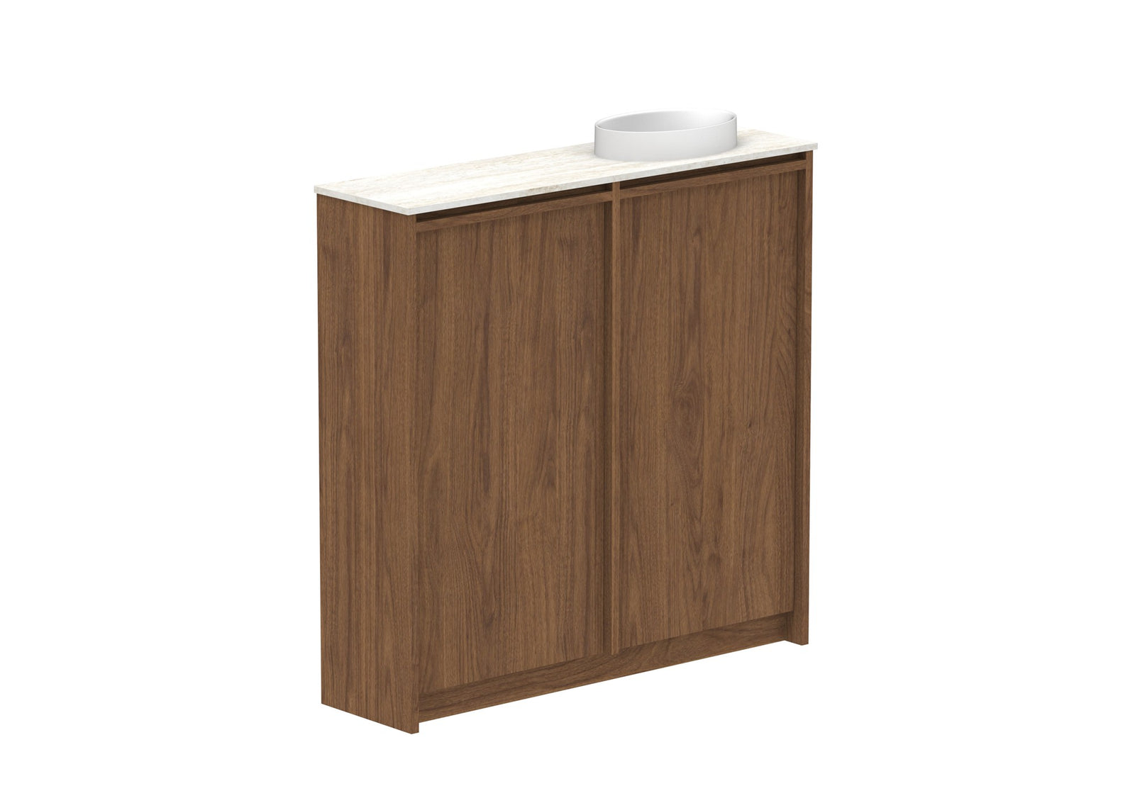 ADP Eli Mini Floor Mount Vanity 900mm right bowl in Florentine Walnut