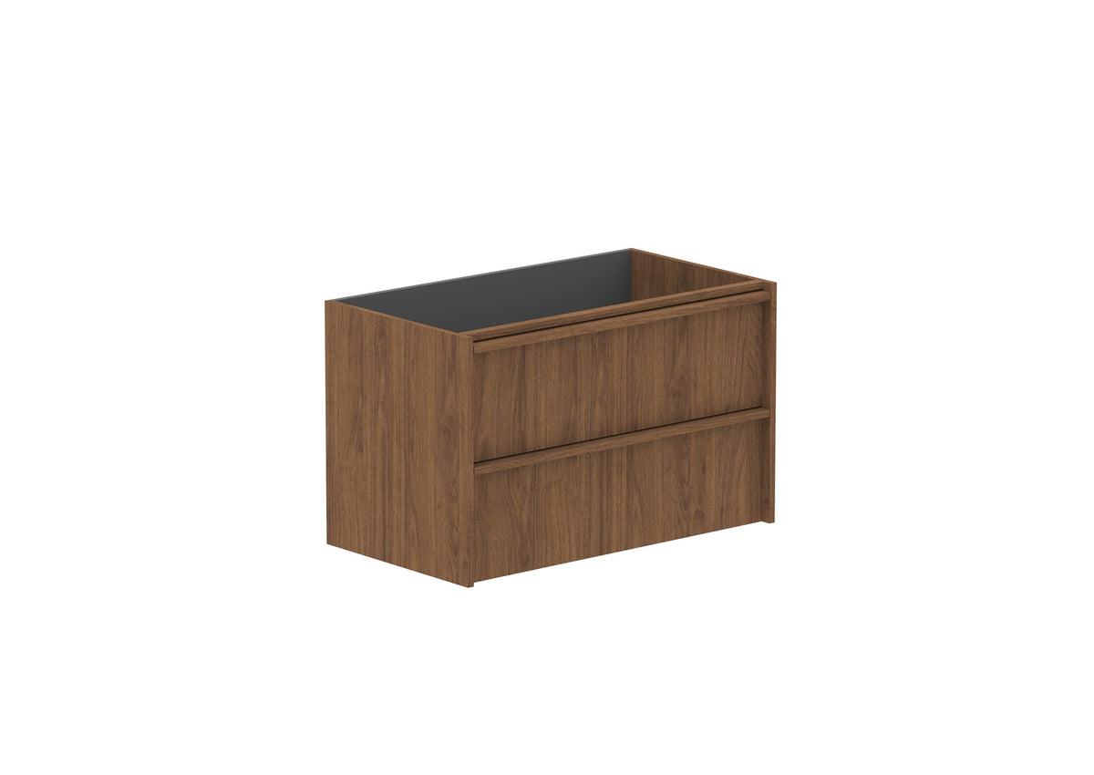ADP Eli Full Depth Wall Hung Vanity 900mm cabinet only in Florentine Walnut