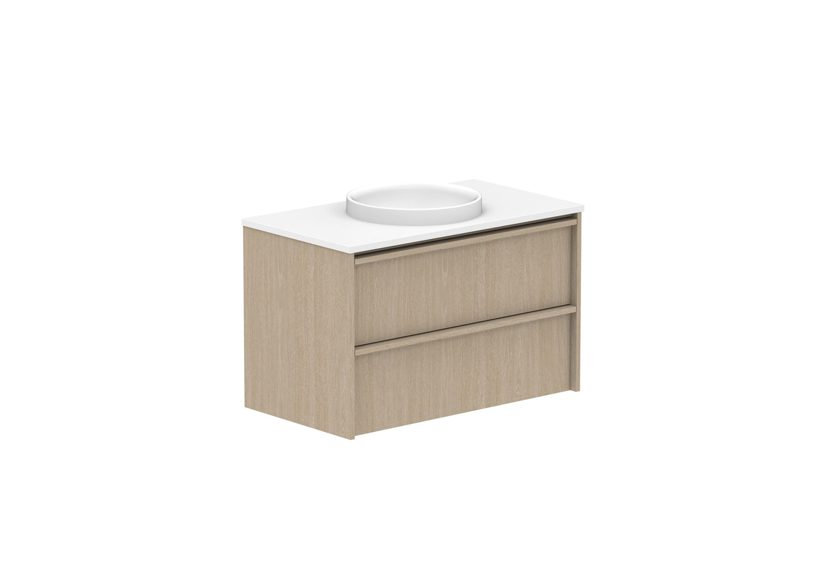 ADP Eli Full Depth Wall Hung Vanity 900mm centre bowl in Coastal Oak