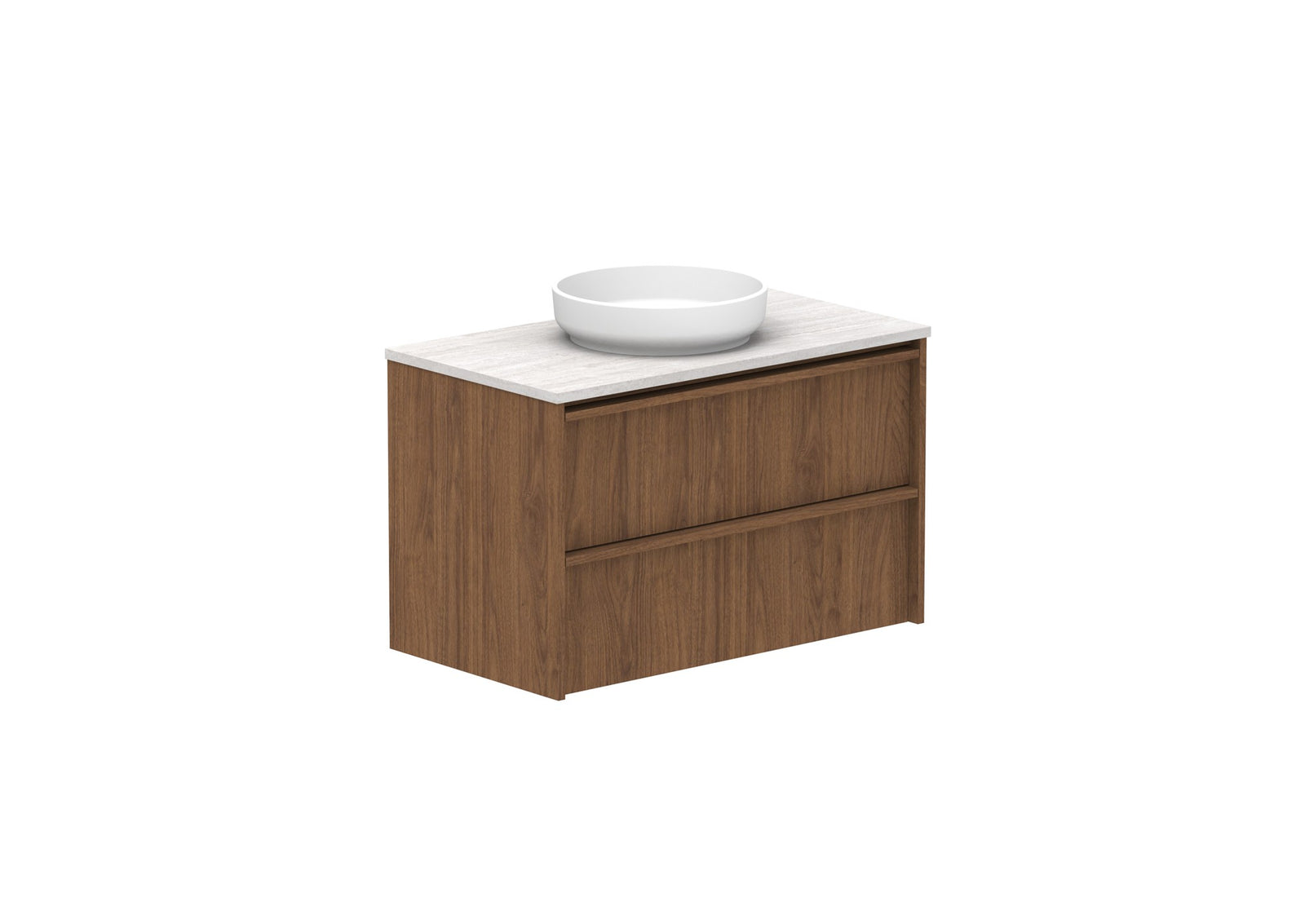 ADP Eli Full Depth Wall Hung Vanity 900mm centre bowl in Florentine Walnut