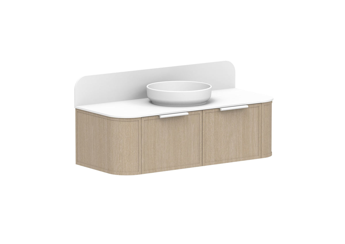 ADP Flo Wall Hung Vanity 1200mm centre bowl in Coastal Oak