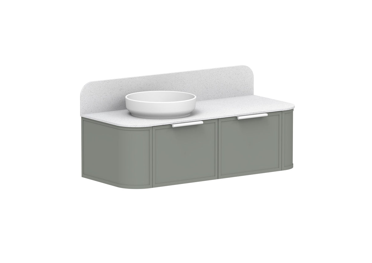 ADP Flo Wall Hung Vanity 1200mm left offset bowl in Topiary