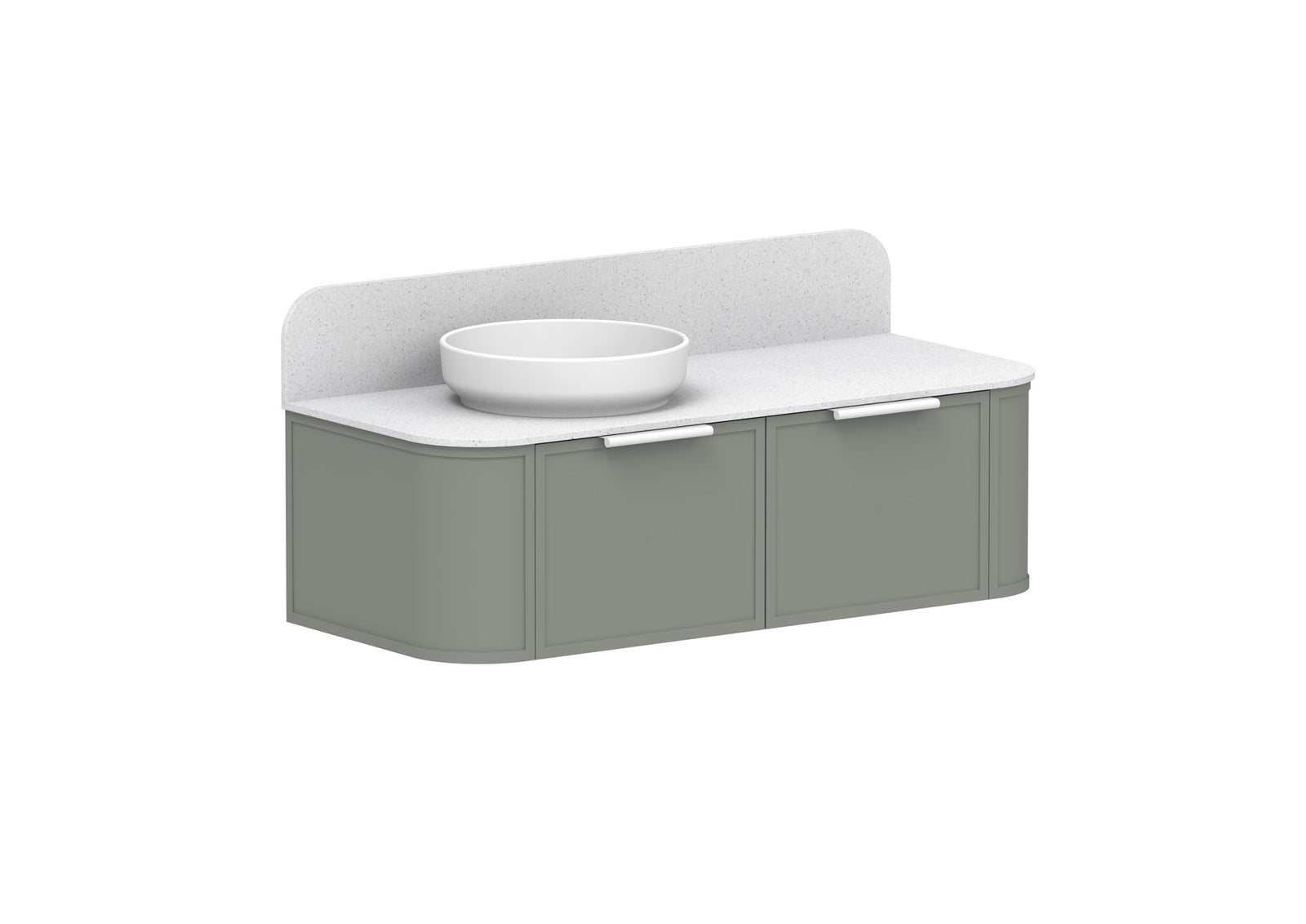ADP Flo Wall Hung Vanity 1200mm left offset bowl in Topiary