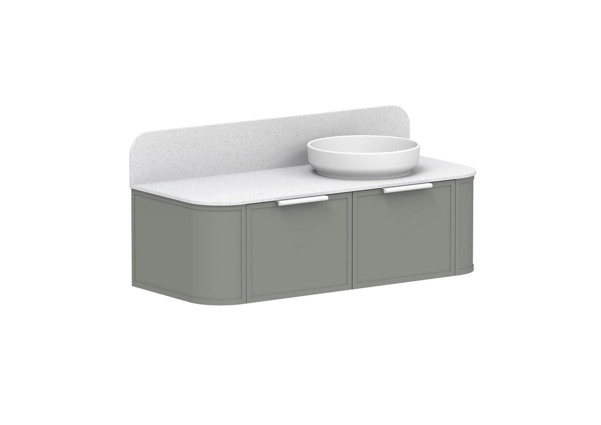ADP Flo Wall Hung Vanity 1200mm right offset bowl in Topiary