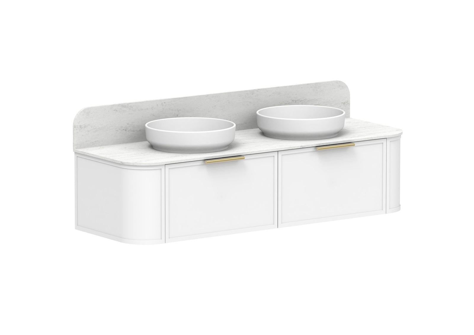 ADP Flo Wall Hung Vanity 1500mm in Ultra White