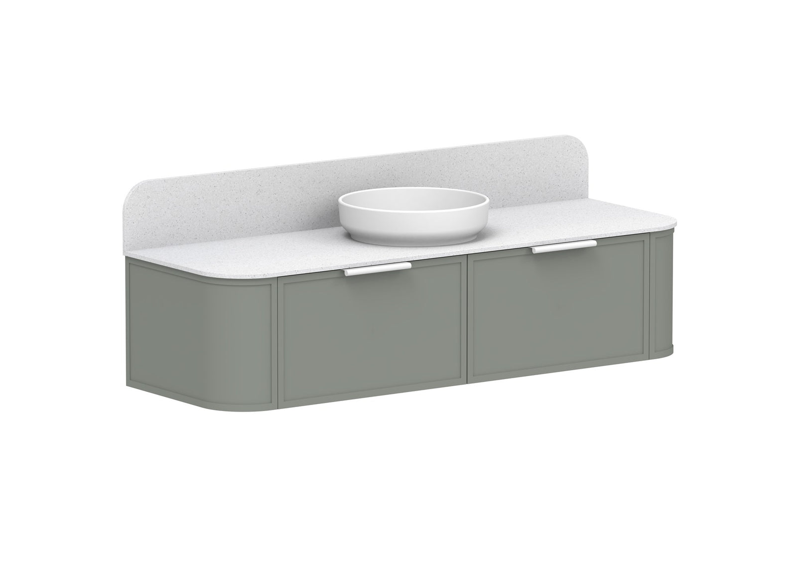 ADP Flo Wall Hung Vanity 1500mm centre bowl in Topiary