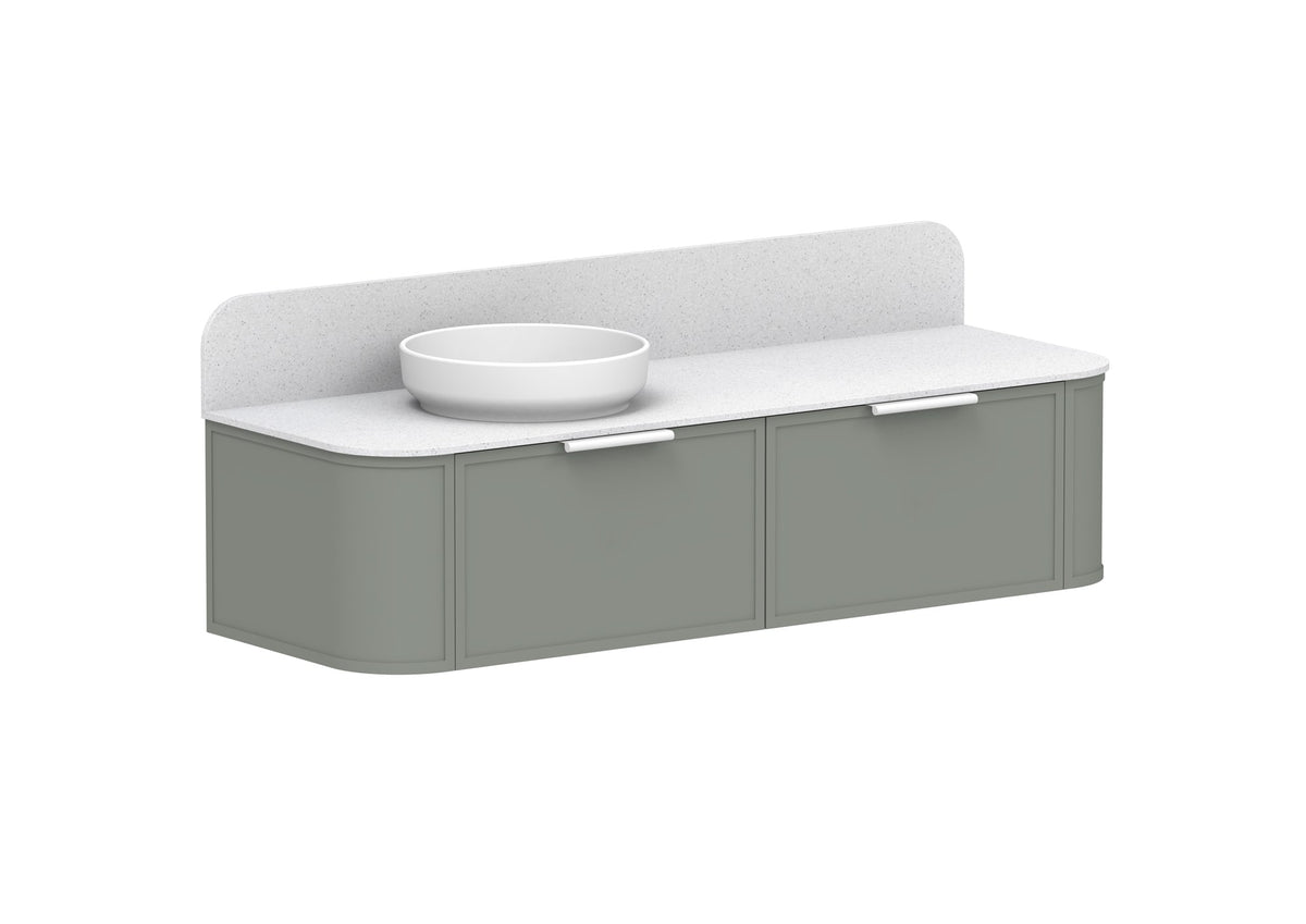 ADP Flo Wall Hung Vanity 1500mm left offset bowl in Topiary