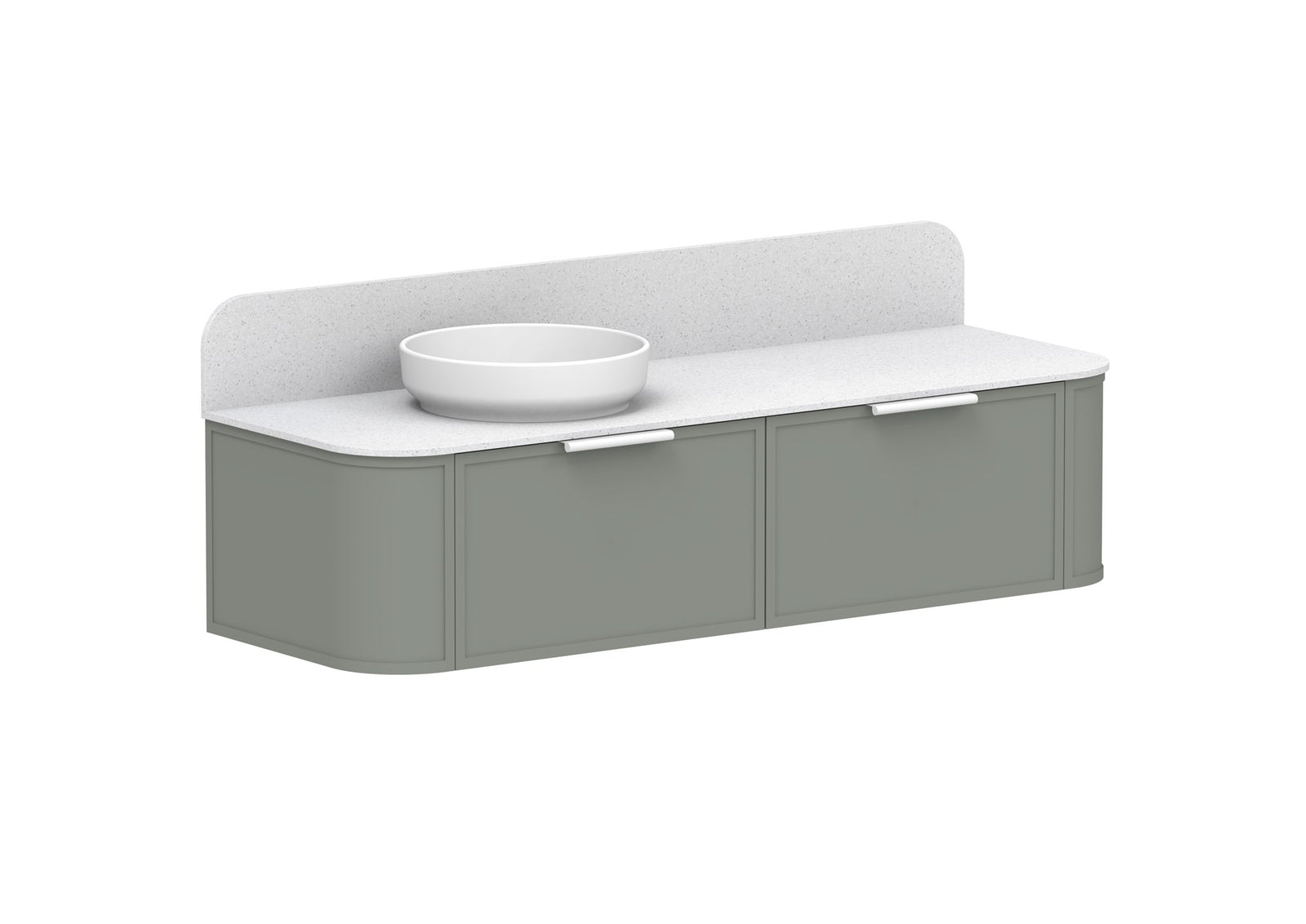 ADP Flo Wall Hung Vanity 1500mm left offset bowl in Topiary
