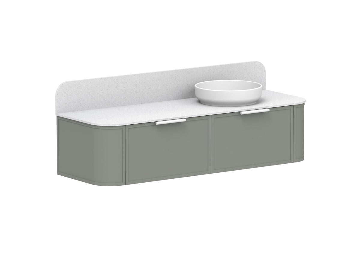 ADP Flo Wall Hung Vanity 1500mm right offset bowl in Topiary