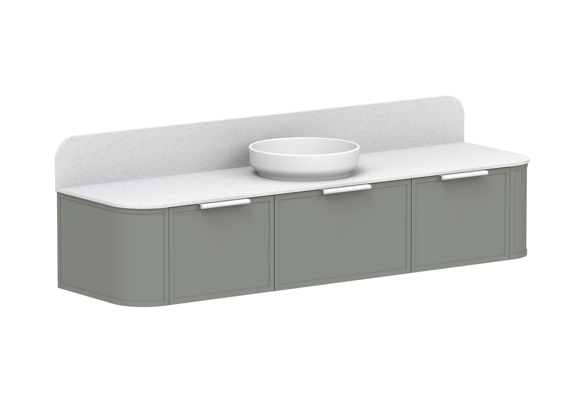 ADP Flo Wall Hung Vanity 1800mm centre bowl in Topiary
