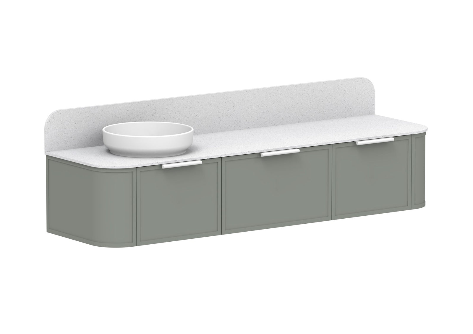 ADP Flo Wall Hung Vanity 1800mm left offset bowl in Topiary