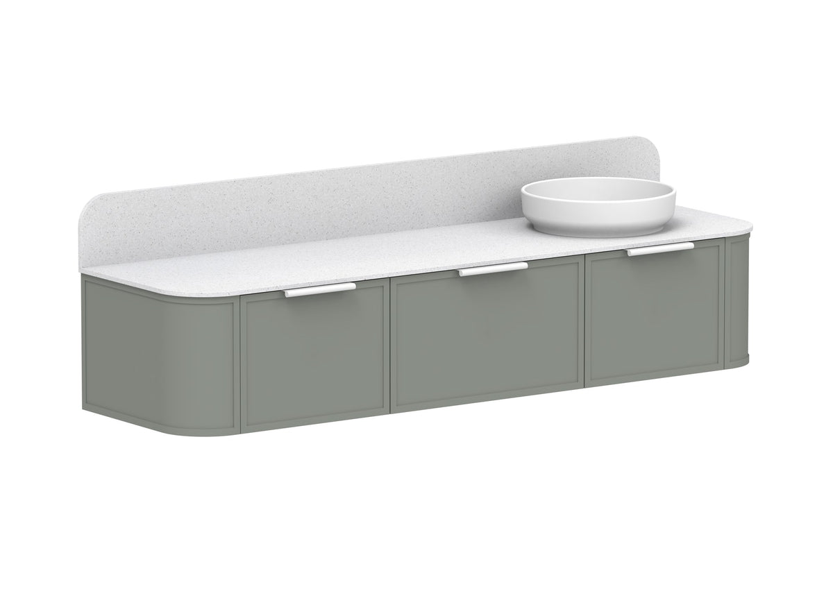 ADP Flo Wall Hung Vanity 1800mm right offset bowl in Topiary