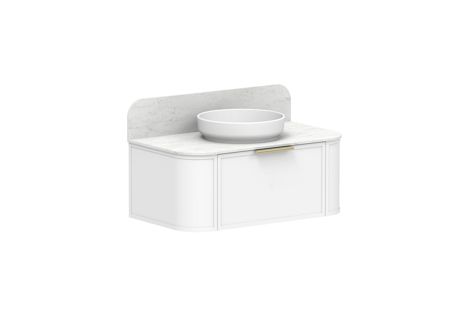 ADP Flo Wall Hung Vanity 900mm in Ultra White