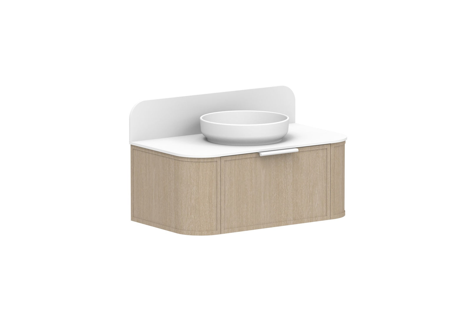 ADP Flo Wall Hung Vanity 900mm centre bowl in Coastal Oak