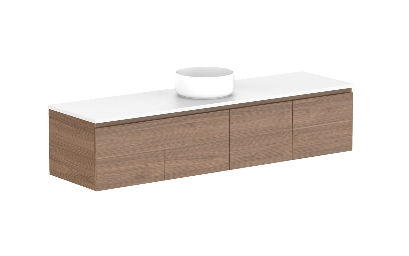 ADP Glacier Full Depth All-Door Slim Wall Hung Vanity 1800mm centre bowl, benchtop