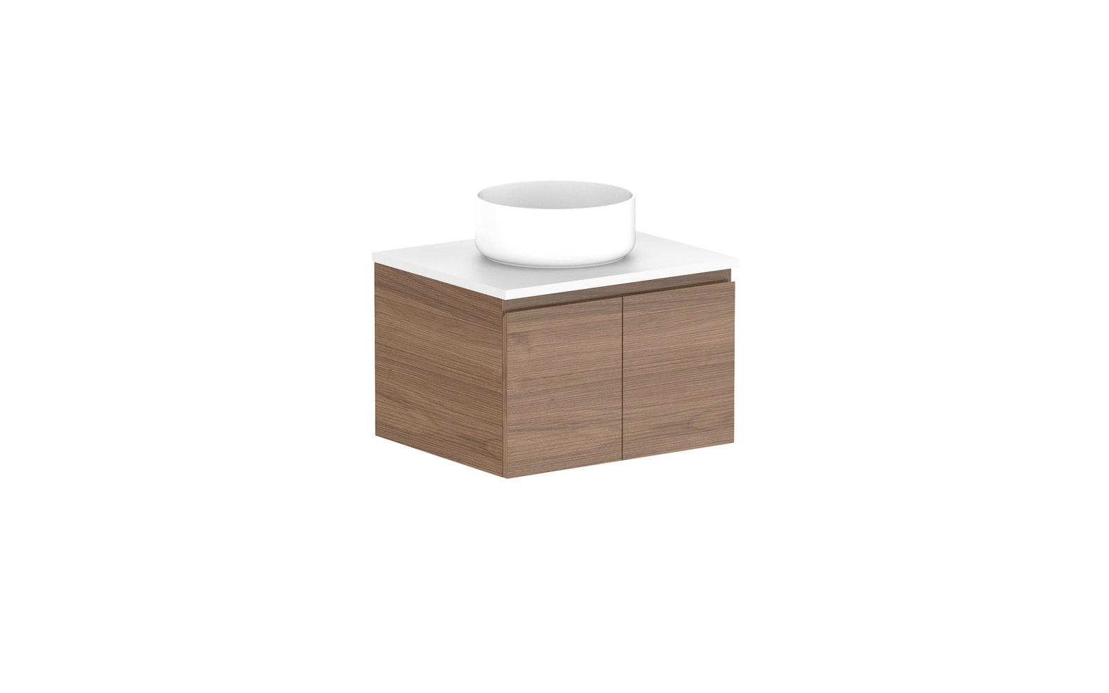 ADP Glacier Full Depth All-Door Slim Wall Hung Vanity 600mm centre bowl, benchtop