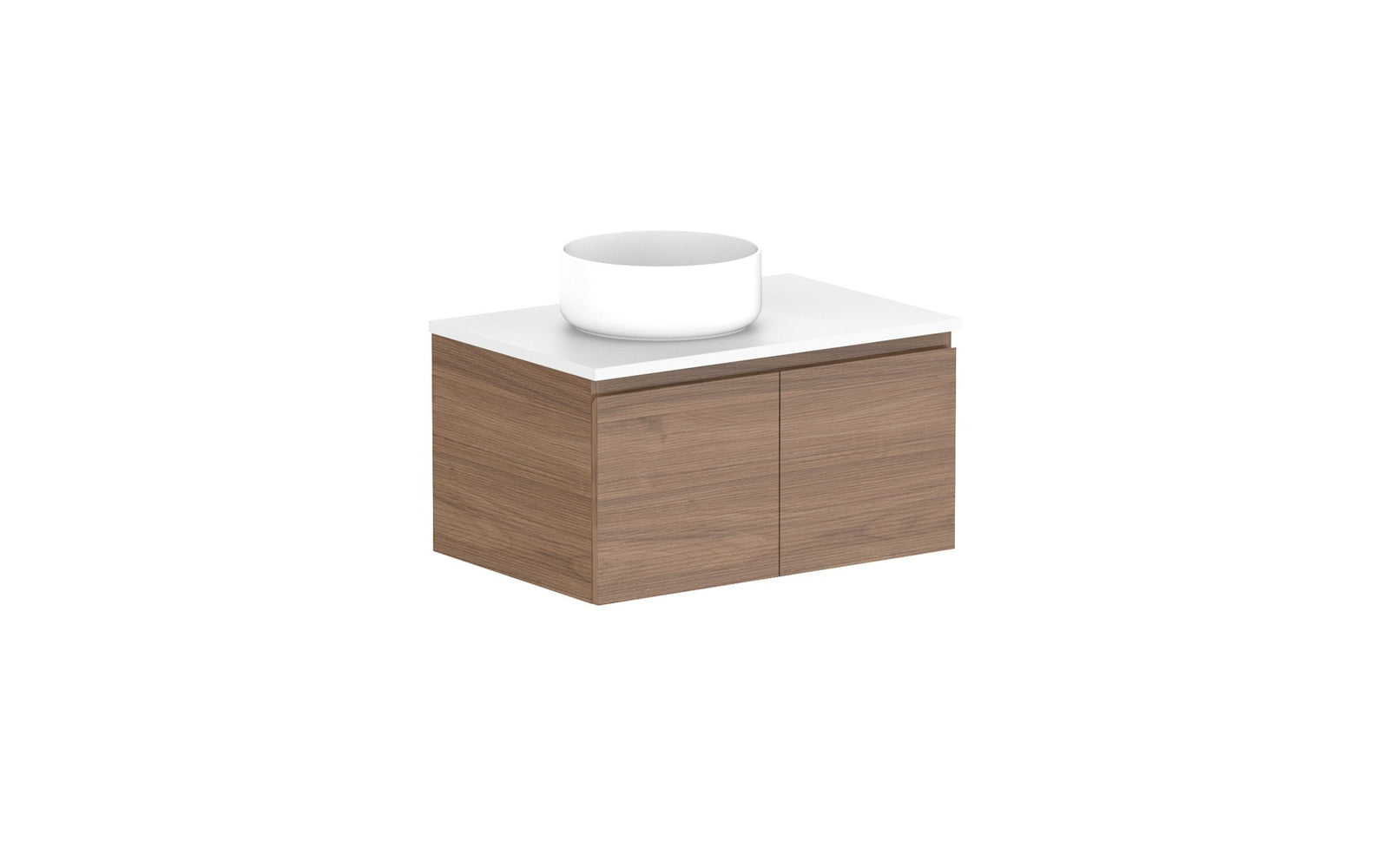 ADP Glacier Full Depth All-Door Slim Wall Hung Vanity 750mm left offset bowl, benchtop
