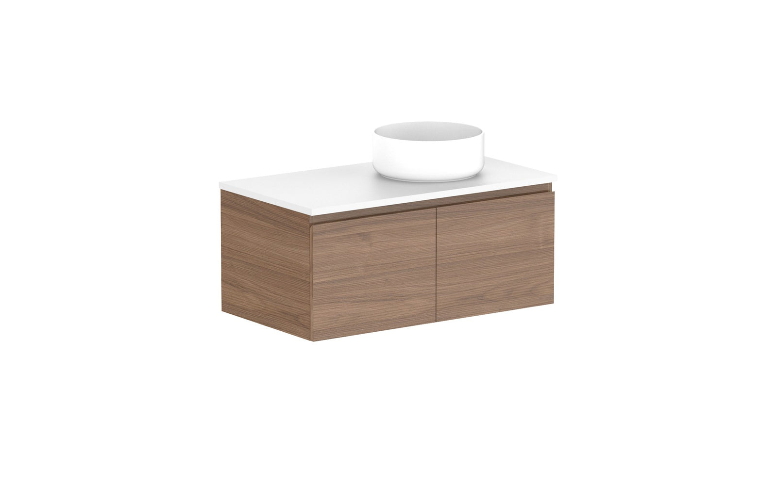 ADP Glacier Full Depth All-Door Slim Wall Hung Vanity 900mm right offset bowl, benchtop