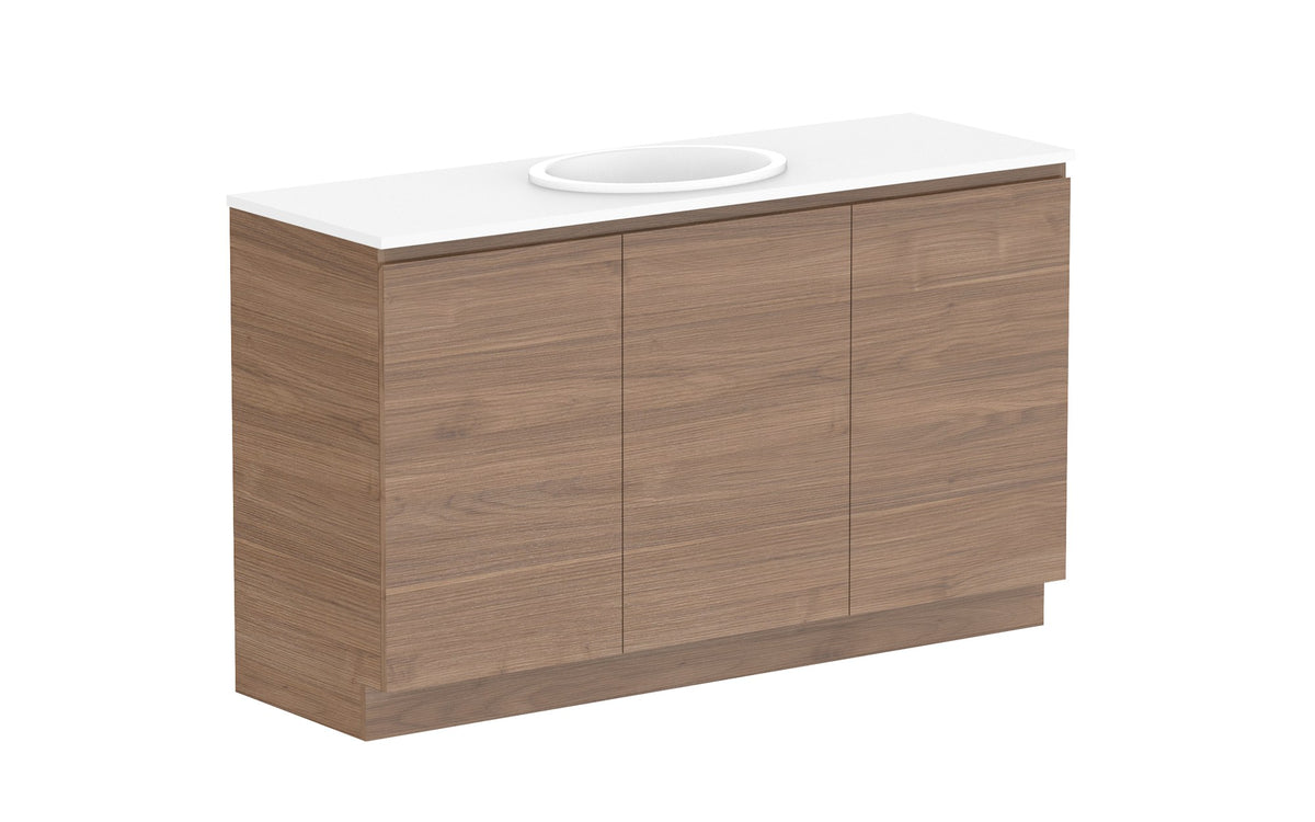 ADP Glacier Full Depth All-Door Trio Floor Mount Vanity 1500mm centre bowl, benchtop