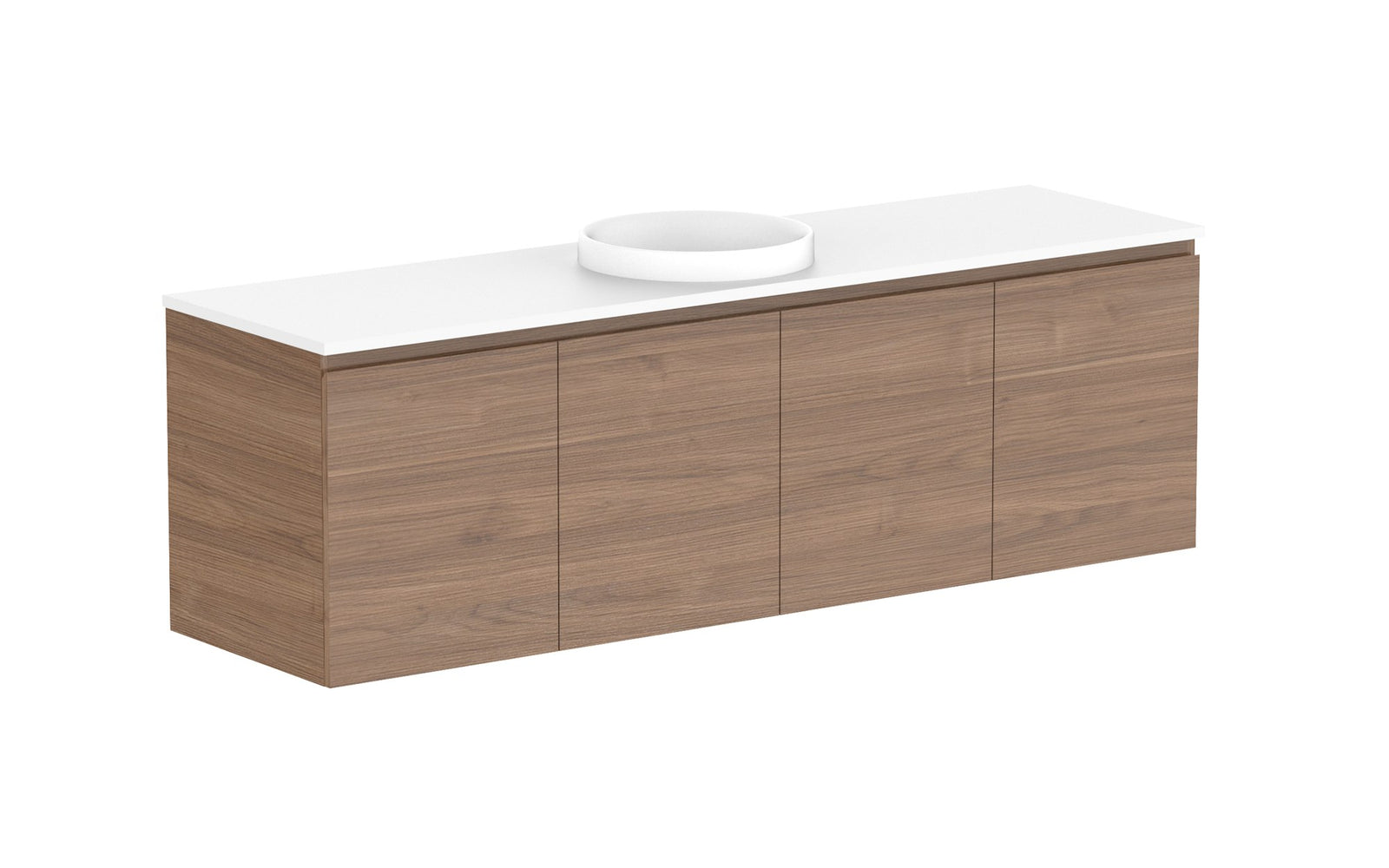 ADP Glacier Full Depth All-Door Twin Wall Hung Vanity 1800mm centre bowl, benchtop