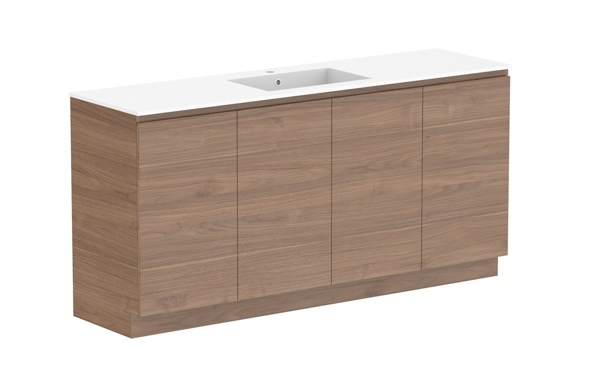 ADP Glacier Full Depth All-Door Trio Floor Mount Vanity 1800mm centre bowl, cast marble top