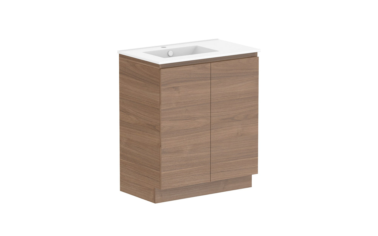 ADP Glacier Full Depth All-Door Trio Floor Mount Vanity 750mm left offset bowl, ceramic top