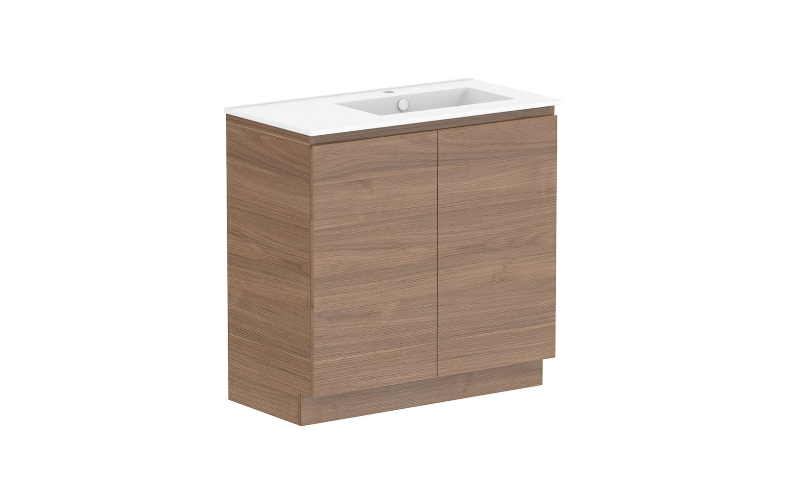 ADP Glacier Full Depth All-Door Trio Floor Mount Vanity 900mm right offset bowl, ceramic top