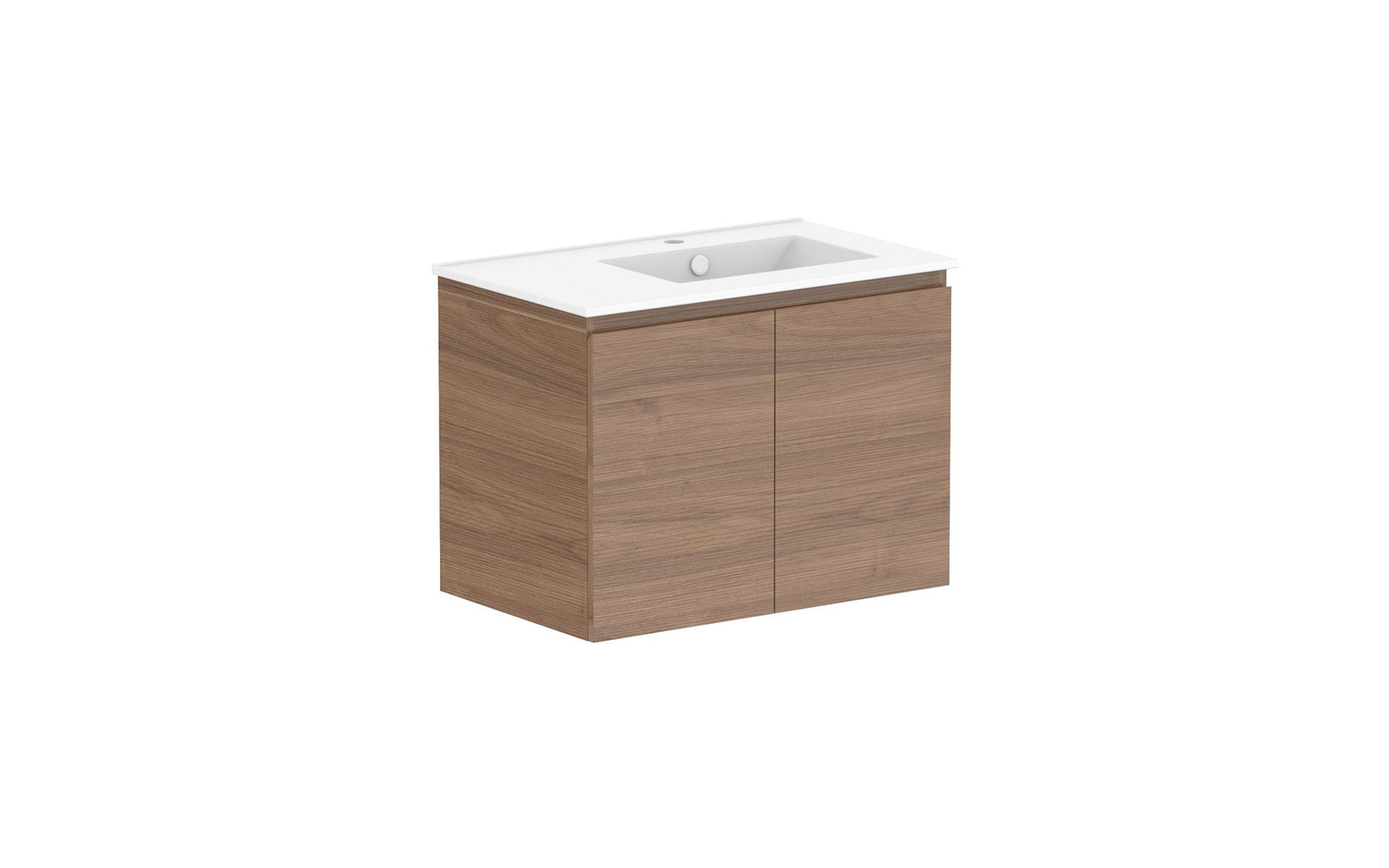 ADP Glacier Full Depth All-Door Twin Wall Hung Vanity 750mm right offset bowl, ceramic top